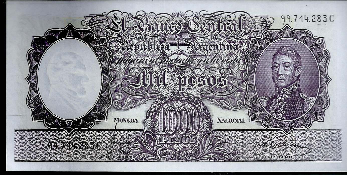ARGENTINA BILLETE MONEDA NACIONAL 1000 PESOS BOT 2163 UNC