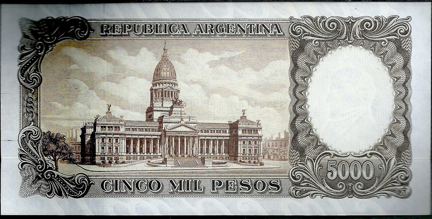 ARGENTINA BILLETE MONEDA NACIONAL 5000 PESOS BOT 2176 XF+ - Imagen 2