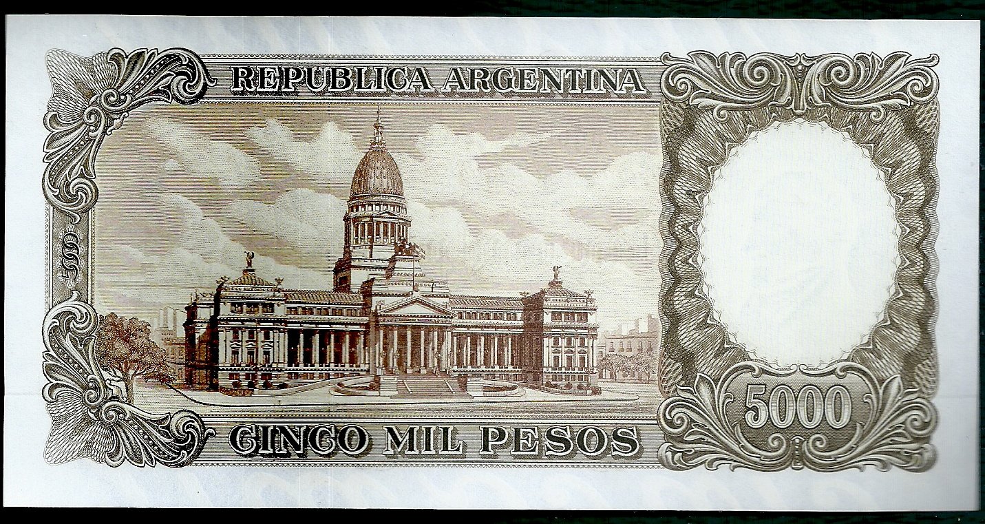 ARGENTINA BILLETE MONEDA NACIONAL 5000 PESOS BOT 2182 UNC - Imagen 2