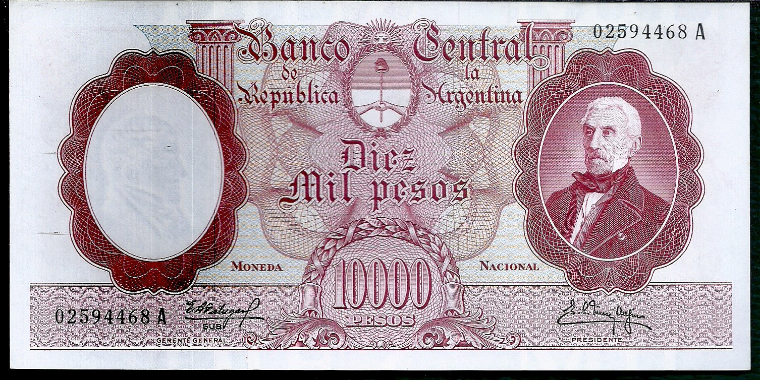 ARGENTINA BILLETE MONEDA NACIONAL 10000 PESOS BOT 2186 UNC