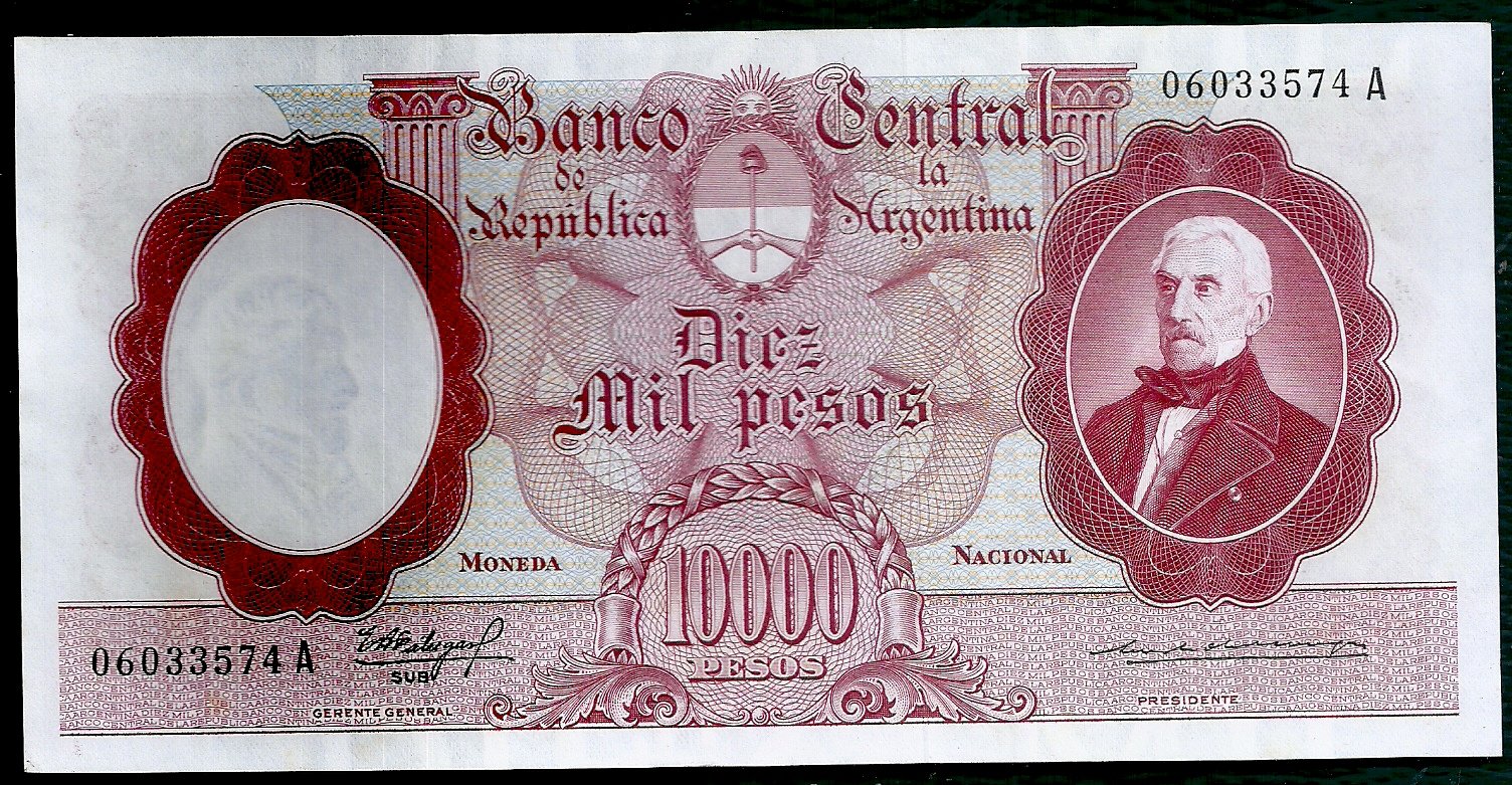 ARGENTINA BILLETE MONEDA NACIONAL 10000 PESOS BOT 2187 UNC