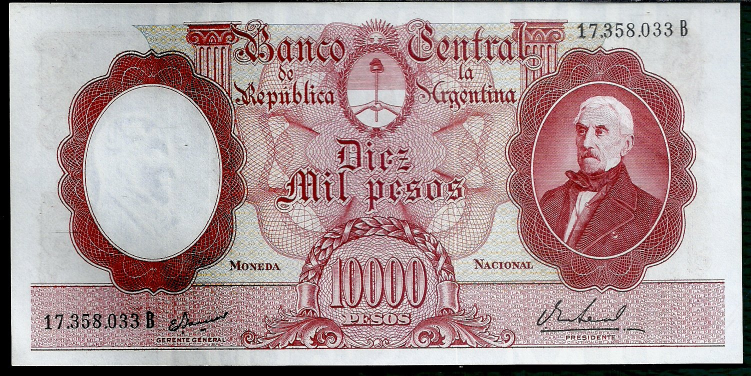 ARGENTINA BILLETE MONEDA NACIONAL 10000 PESOS BOT 2195 AU