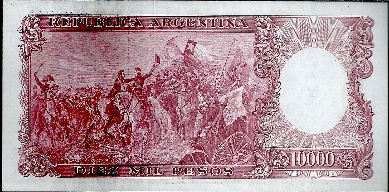 ARGENTINA BILLETE MONEDA NACIONAL 10000 PESOS BOT 2195 AU - Imagen 2