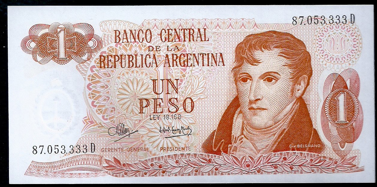 ARGENTINA BILLETE PESO LEY 1 PESO BOT 2315 UNC
