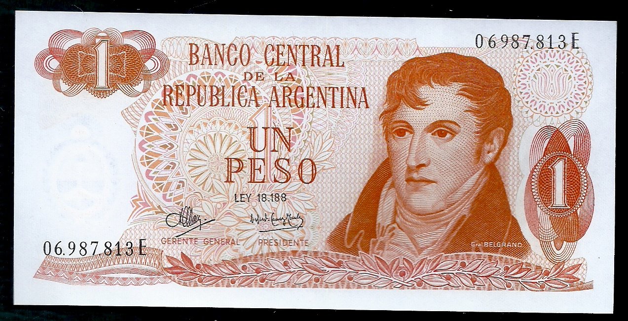 ARGENTINA BILLETE PESO LEY 1 PESO BOT 2316 UNC
