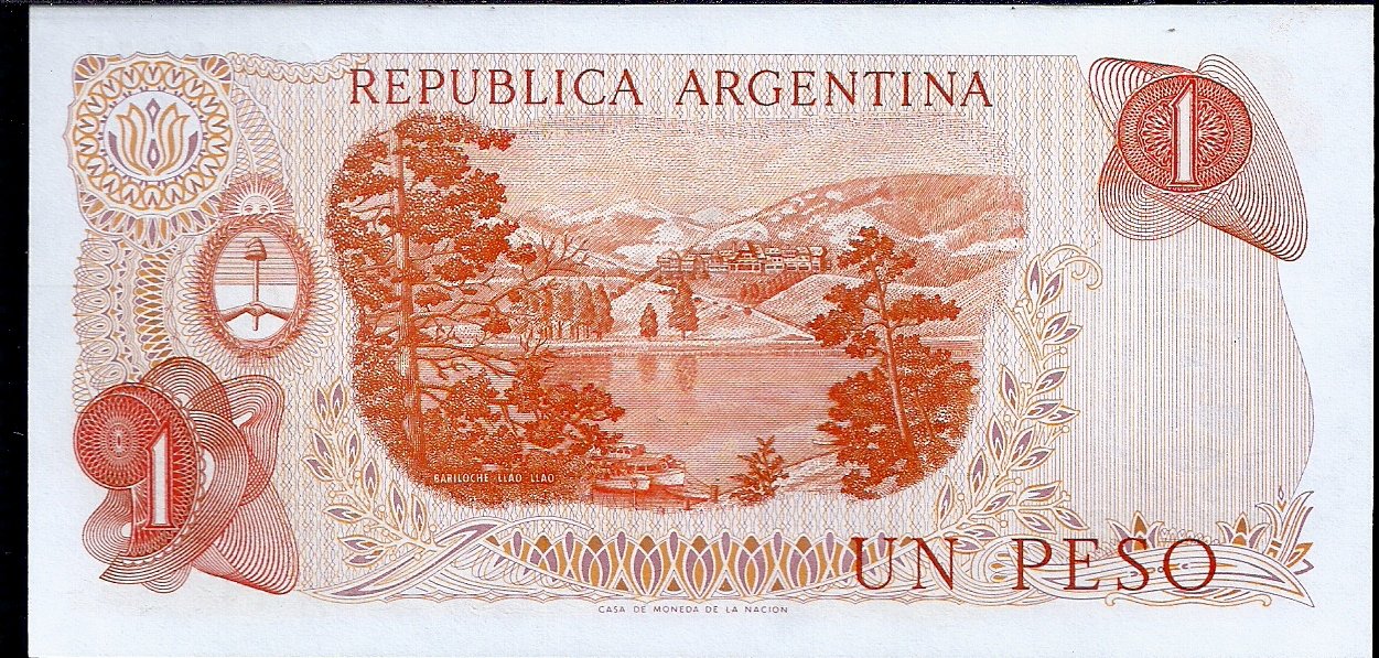 ARGENTINA BILLETE PESO LEY 1 PESO BOT 2318 UNC - Imagen 2