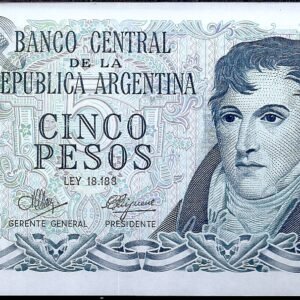 ARGENTINA BILLETE PESO LEY 5 PESOS BOT 2321 UNC
