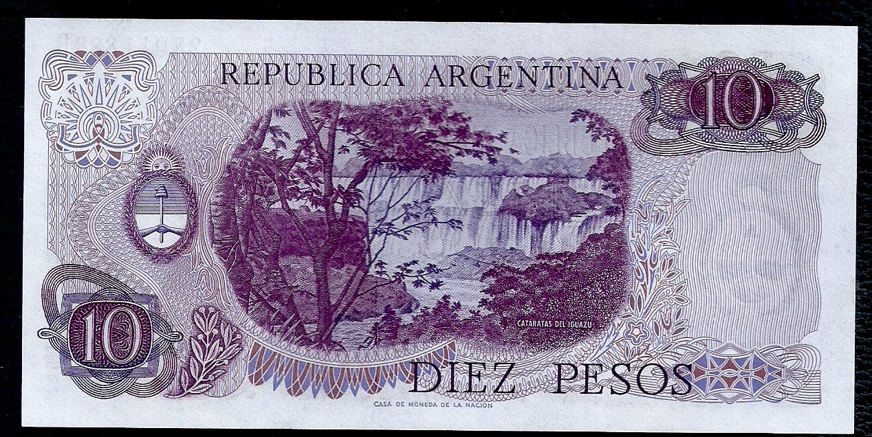 ARGENTINA BILLETE PESO LEY 10 PESOS BOT 2343 UNC - Imagen 2