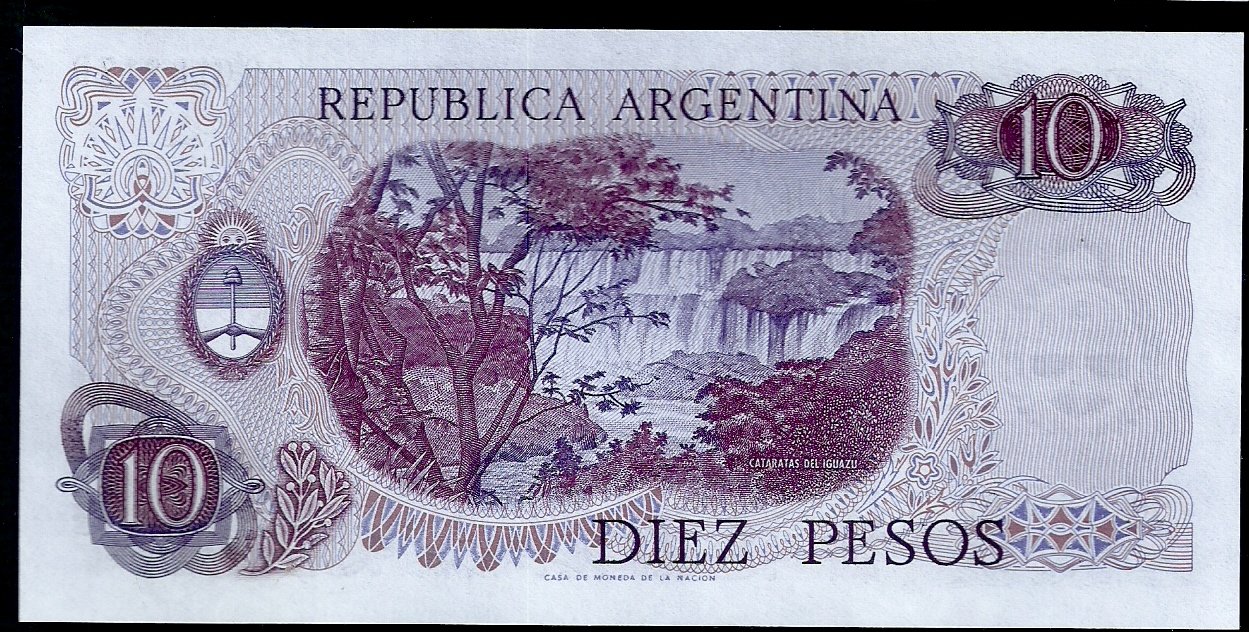 ARGENTINA BILLETE PESO LEY 10 PESOS BOT 2352 UNC - Imagen 2