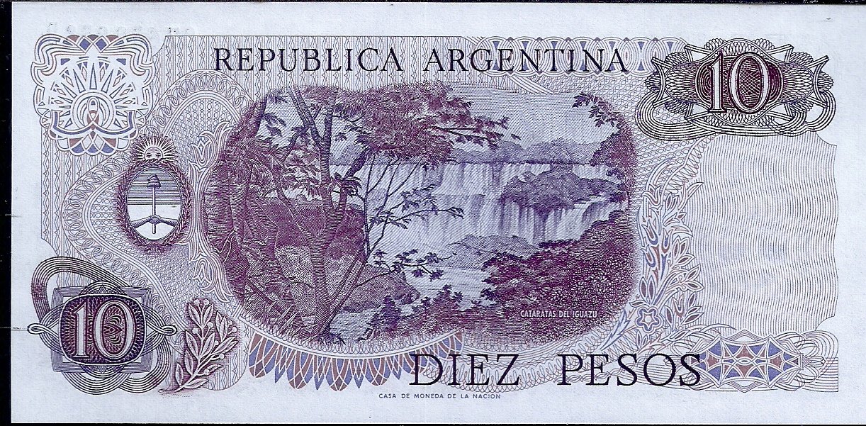 ARGENTINA BILLETE PESO LEY 10 PESOS BOT 2354 UNC - Imagen 2