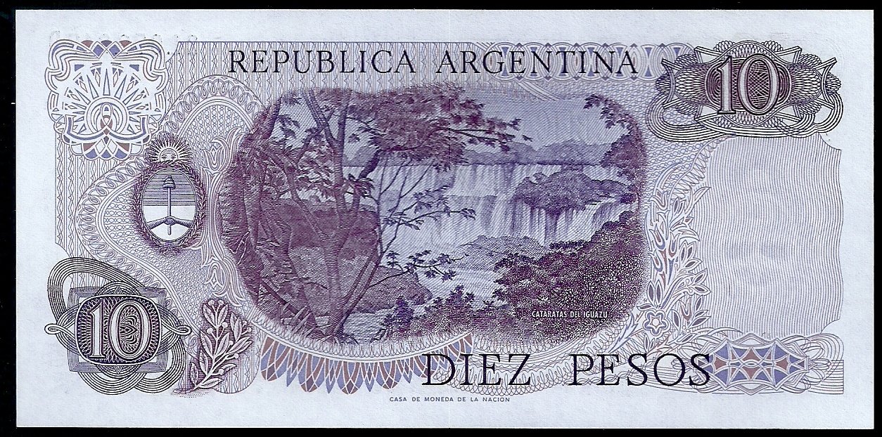 ARGENTINA BILLETE PESO LEY 10 PESOS BOT 2356a UNC - Imagen 2