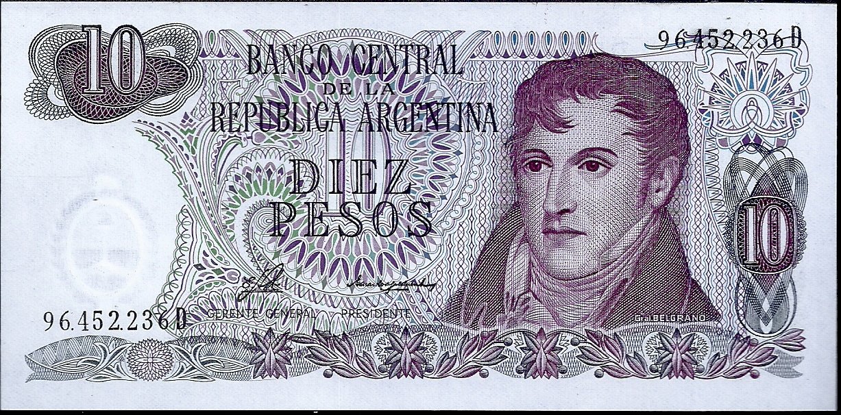ARGENTINA BILLETE PESO LEY 10 PESOS BOT 2361 UNC