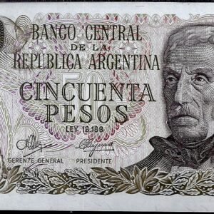 ARGENTINA BILLETE PESO LEY 50 PESOS BOT 2363 UNC NUM BAJO