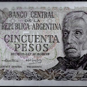 ARGENTINA BILLETE PESO LEY 50 PESOS BOT 2369 UNC