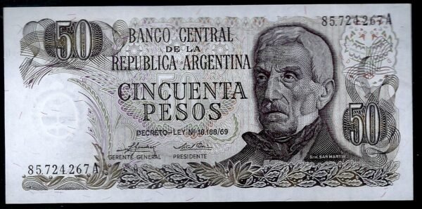 ARGENTINA BILLETE PESO LEY 50 PESOS BOT 2371 UNC