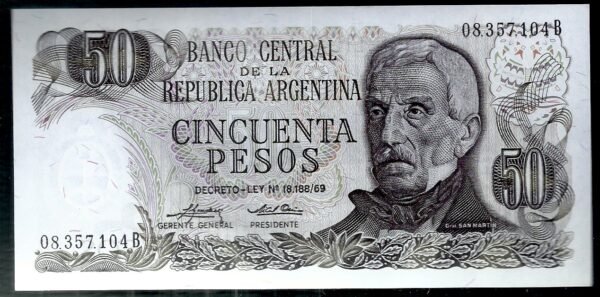 ARGENTINA BILLETE PESO LEY 50 PESOS BOT 2372 UNC