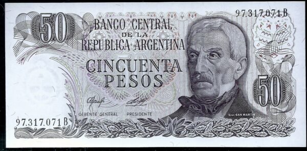 ARGENTINA BILLETE PESO LEY 50 PESOS BOT 2380 UNC