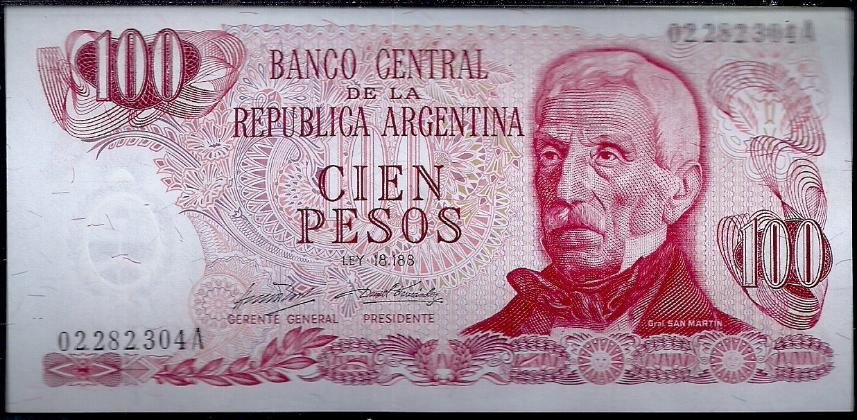 ARGENTINA BILLETE PESO LEY 100 PESOS BOT 2383 UNC