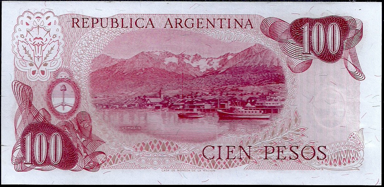 ARGENTINA BILLETE PESO LEY 100 PESOS BOT 2383 UNC - Imagen 2