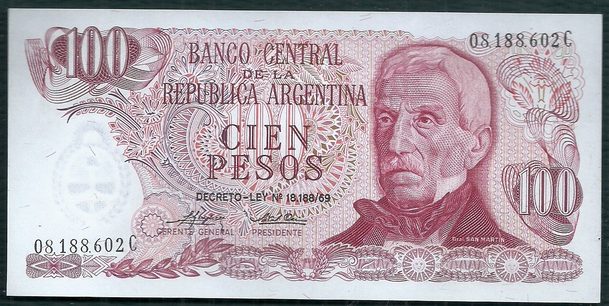 ARGENTINA BILLETE PESO LEY 100 PESOS BOT 2399a UNC