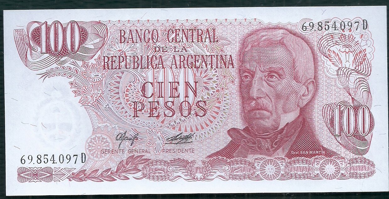 ARGENTINA BILLETE PESO LEY 100 PESOS BOT 2408b UNC