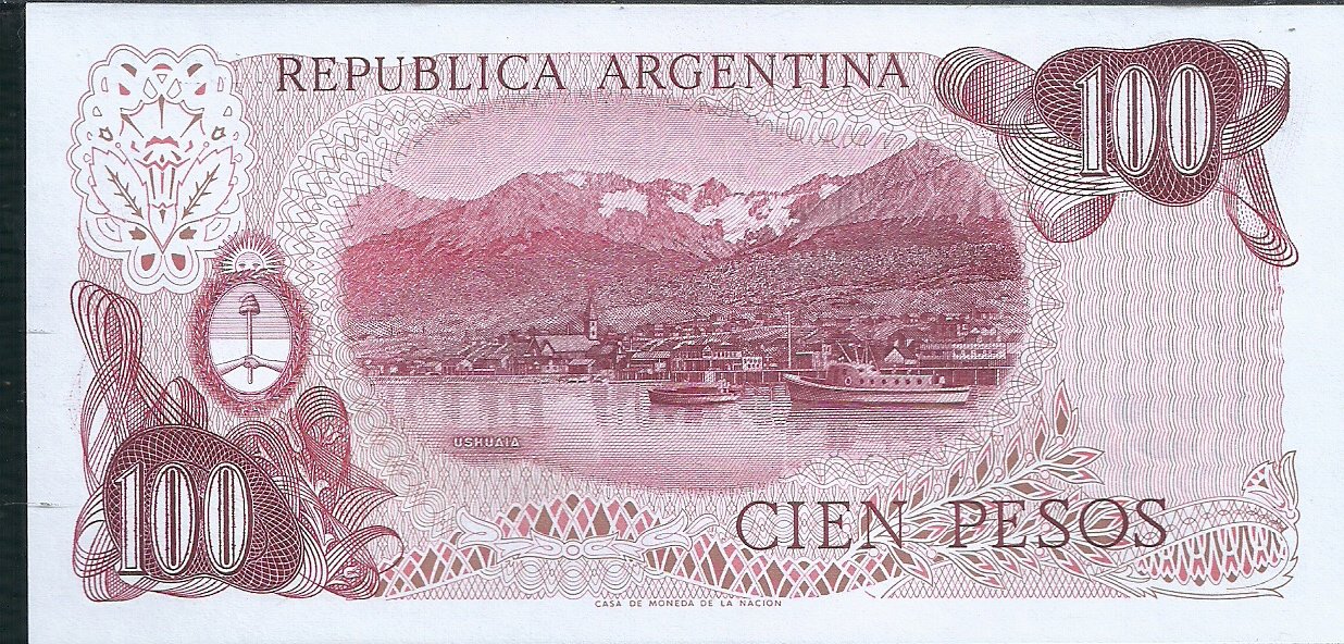 ARGENTINA BILLETE PESO LEY 100 PESOS BOT 2405 UNC - Imagen 2