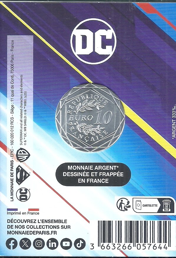 Set 10 Euro 2025 SUPERMAN ET LEX LUTHOR 12/18  Dc - Imagen 2