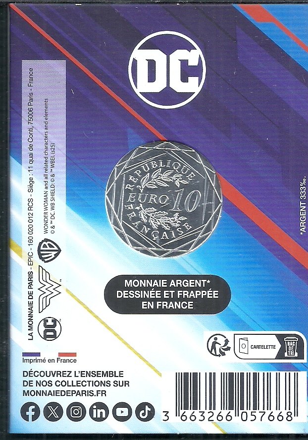 Set 10 Euro 2025 WONDER WOMAN LA GUERRERA DEL AMAZONAS 14/18  Dc - Imagen 2