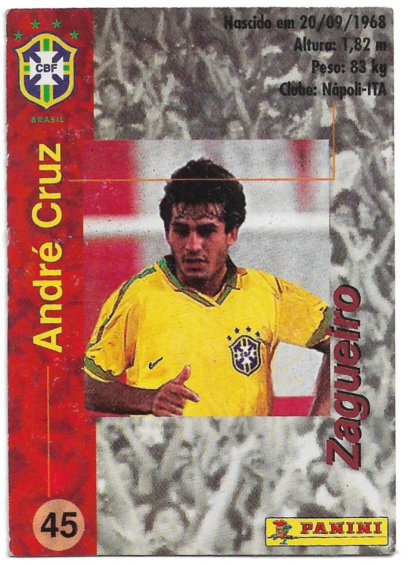 TARJETA PANIFICADOS PANINI Y COCA COLA ANDRE CRUZ N°45