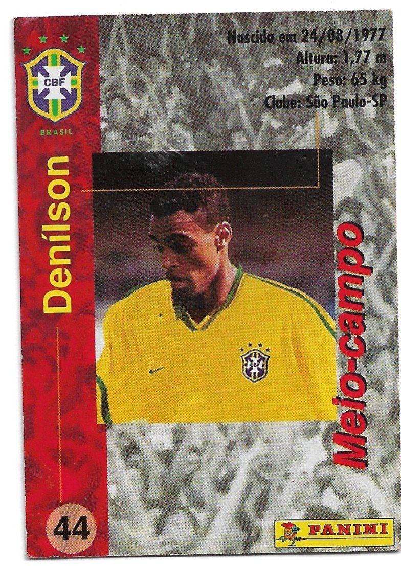 TARJETA PANIFICADOS PANINI Y COCA COLA GONÇALVES N°44 DENÍSON