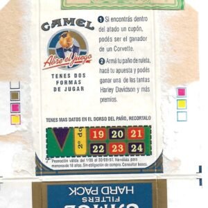 MARQUILLA CAMEL 10 CIGARRILLOS INDUSTRIA ARGENTINA BOX