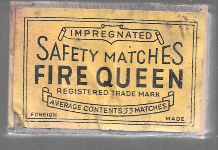 CAJA DE FOSFOROS SAFETY MATCHES FIRE QUEEN