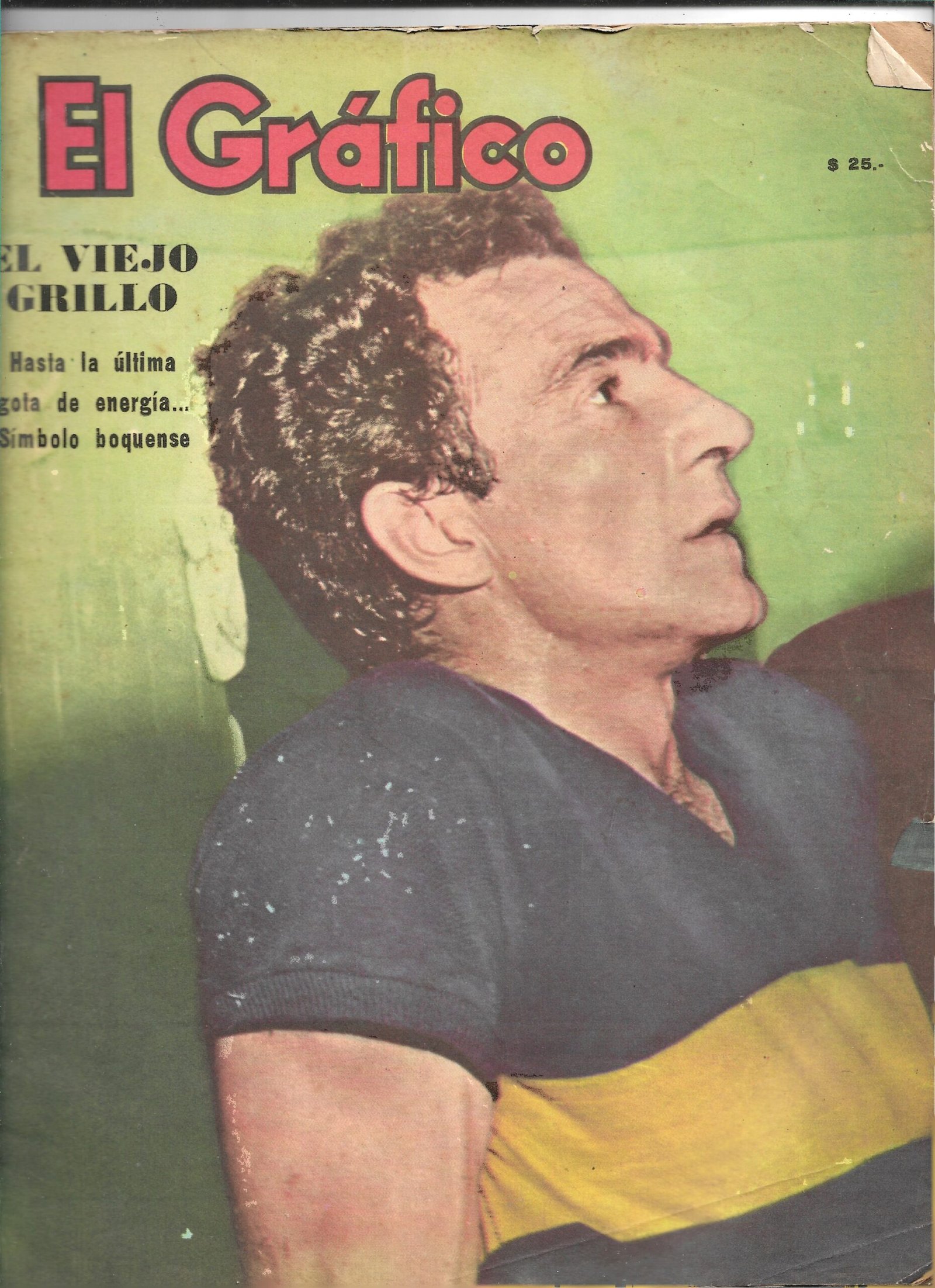 REVISTA EL GRAFICO PORTADA EL VIEJO GRILLO FIGURA DE BOCA