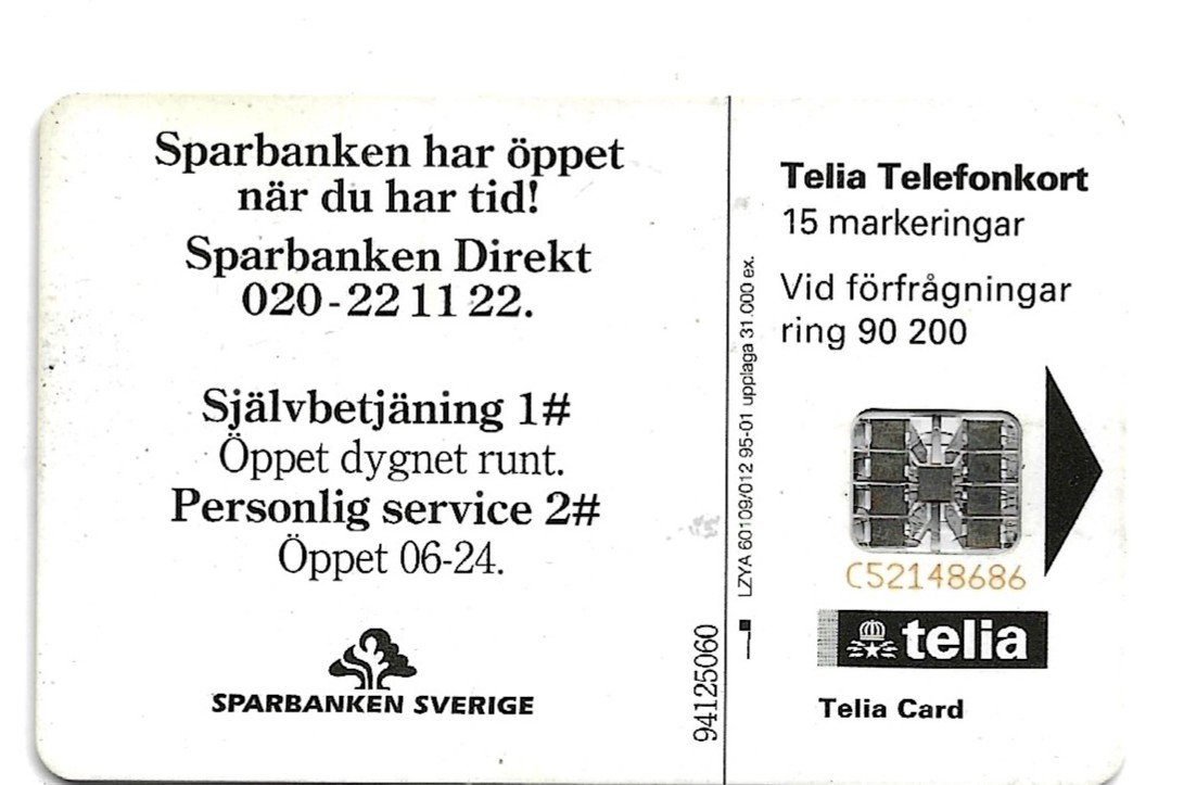 TARJETA TELEFONICA SUECIA 15 UNIDADES ARTE 2000