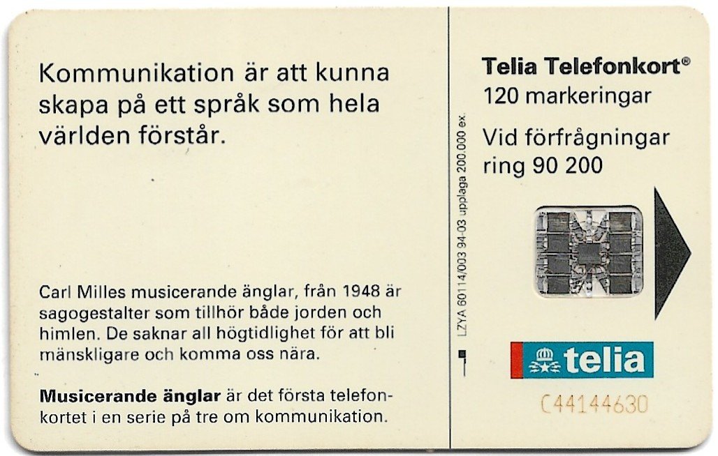 TARJETA TELEFONICA SUECIA 120 UNIDADES ARTE 1994