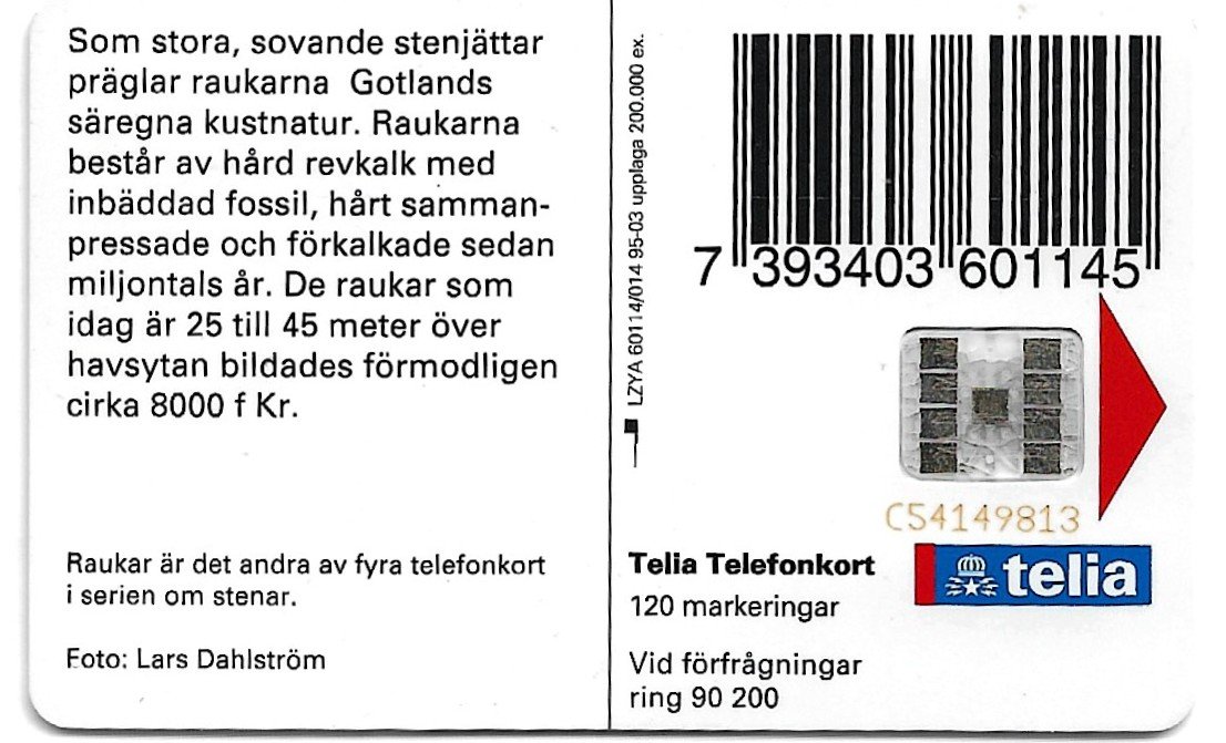 TARJETA TELEFONICA SUECIA 120 UNIDADES PAISAJE 1994