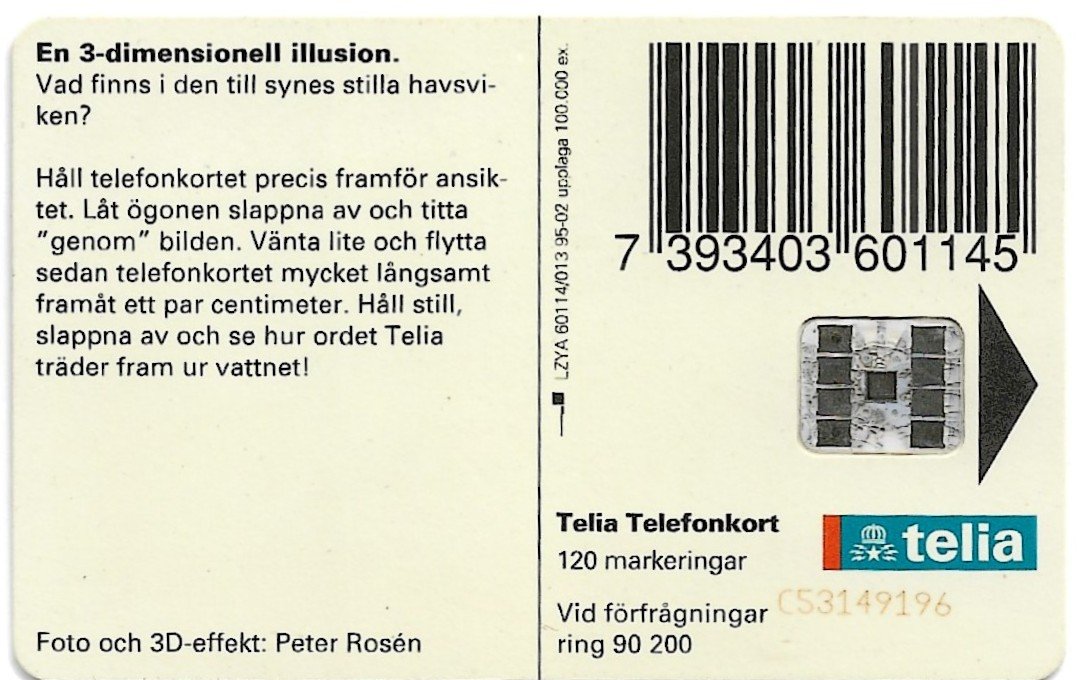TARJETA TELEFONICA SUECIA 120 UNIDADES ISLA 1995
