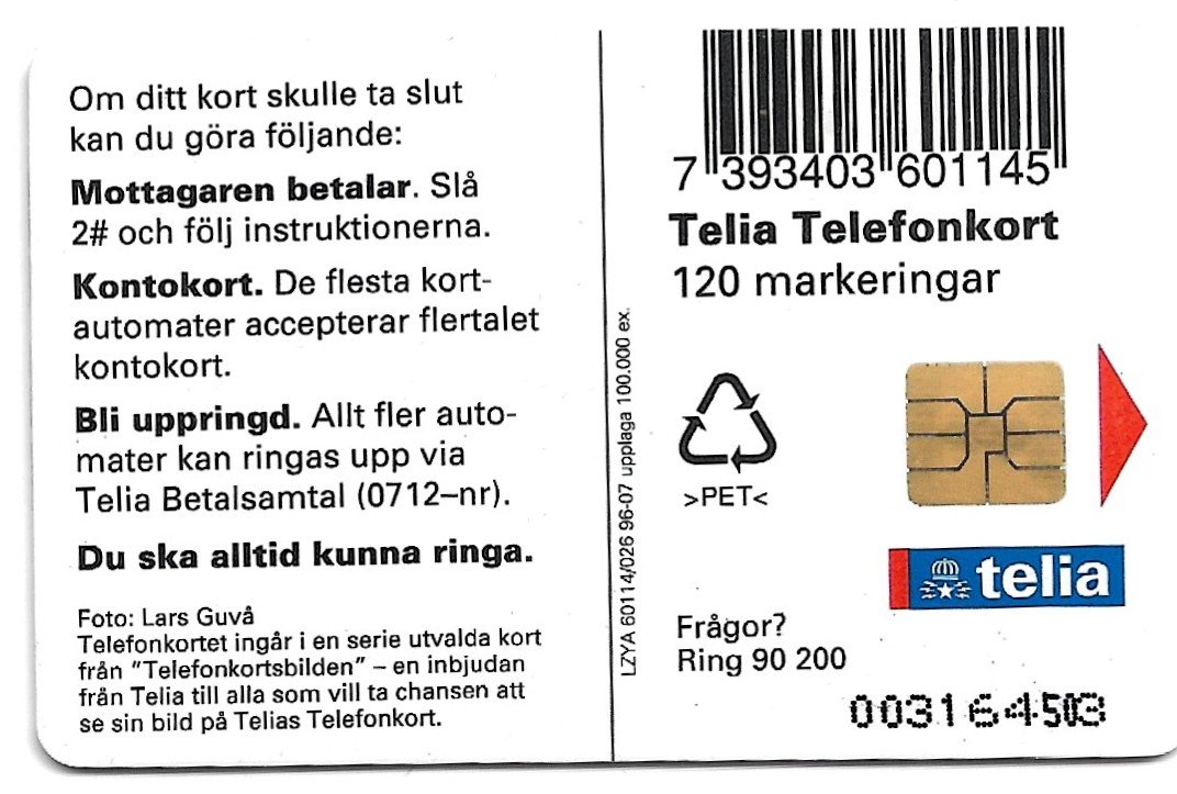 TARJETA TELEFONICA SUECIA 120 UNIDADES ANIMALES 1996TARJETA TELEFONICA SUECIA 120 UNIDADES ANIMALES 1996