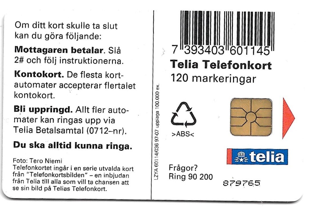 TARJETA TELEFONICA SUECIA 120 UNIDADES ANIMALES 1997