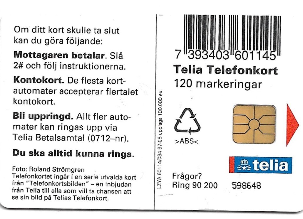 TARJETA TELEFONICA SUECIA 120 UNIDADES PAISAJE 1997