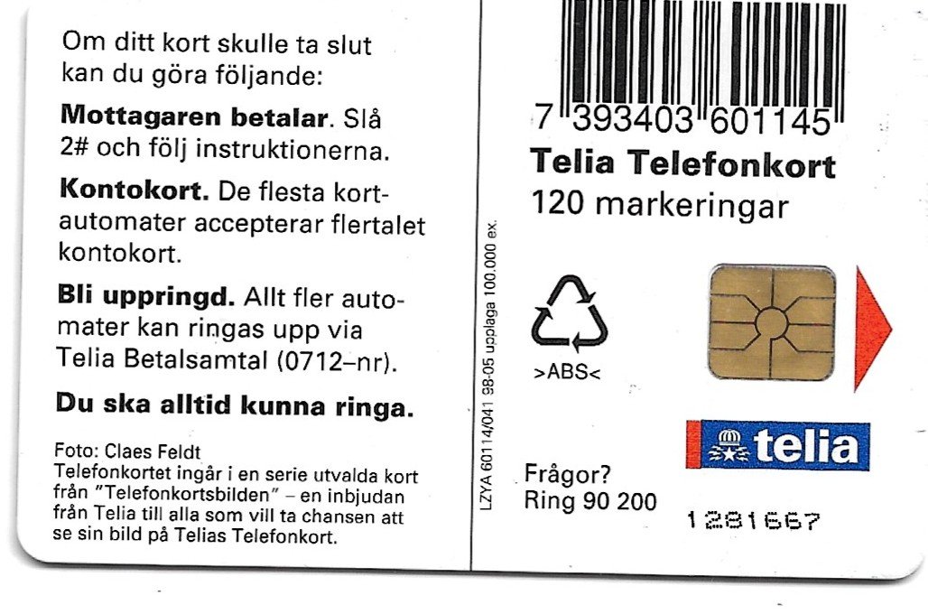 TARJETA TELEFONICA SUECIA 120 UNIDADES AVIONETA 1998