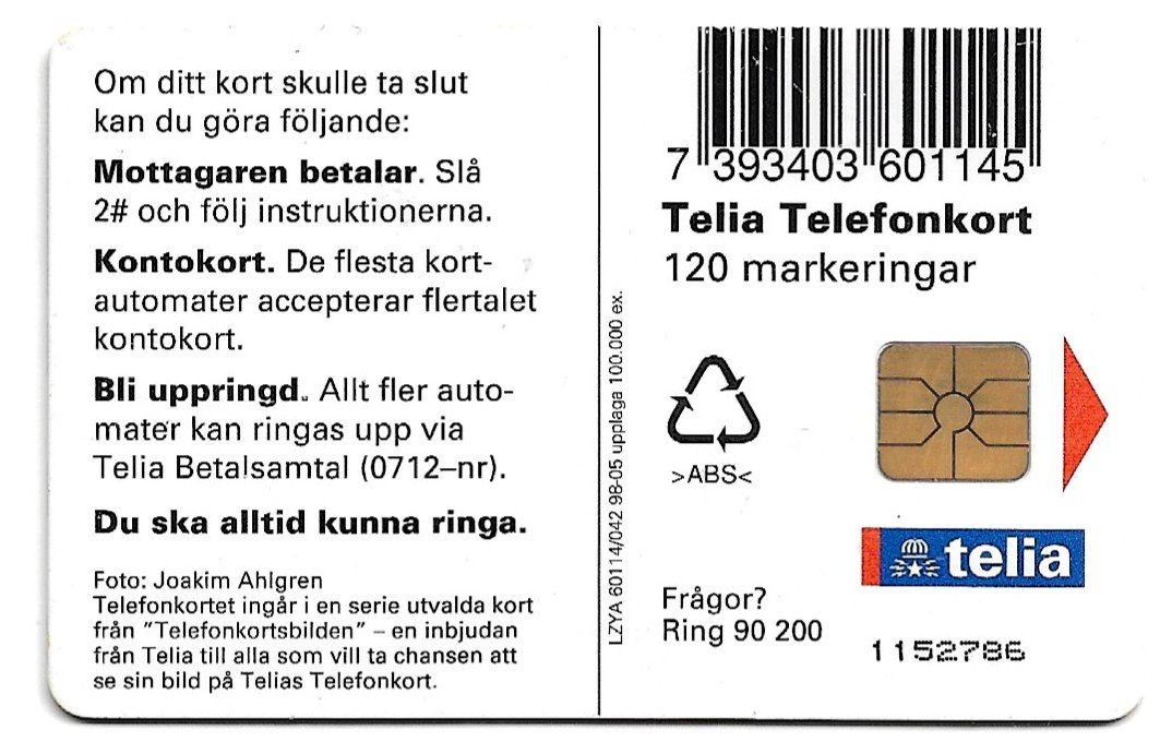TARJETA TELEFONICA SUECIA 120 UNIDADES PAISAJE 1998