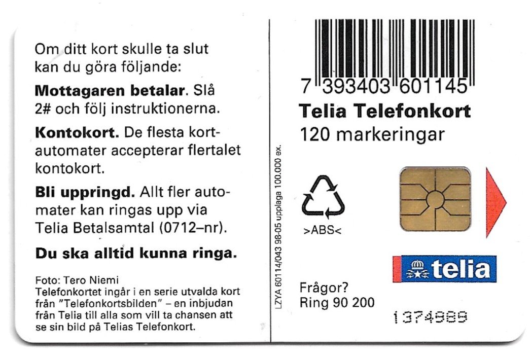 TARJETA TELEFONICA SUECIA 120 UNIDADES PAISAJE 1998