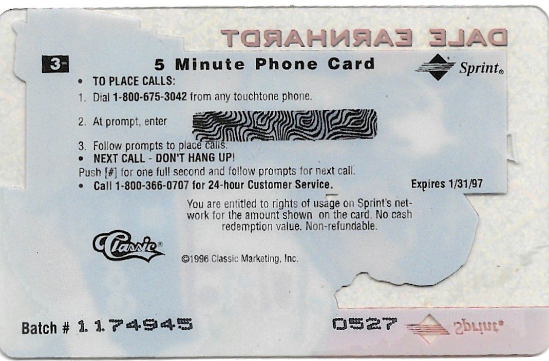 TARJETA PREPAGA ASSETS GOLD DALE EARNHARDT $5