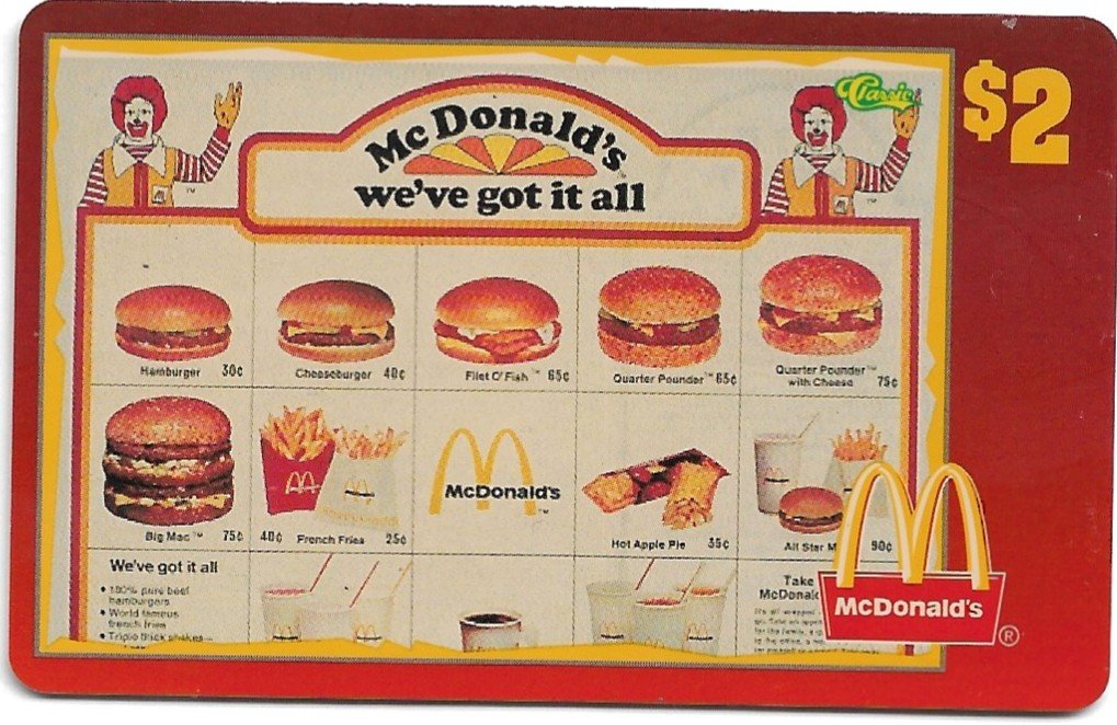 TARJETA TELEFONICA PREPAGA EDICIÓN MCDONALD ´S $2