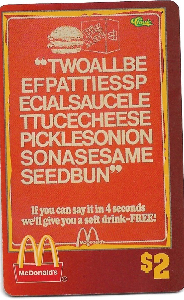 TARJETA TELEFONICA PREPAGA EDICIÓN MCDONALD ´S $2