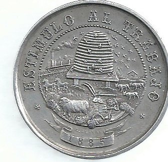 MEDALLA SOCIEDAD RURAL DE MERCEDES 1885 PLATA ROSARIO GRANDE