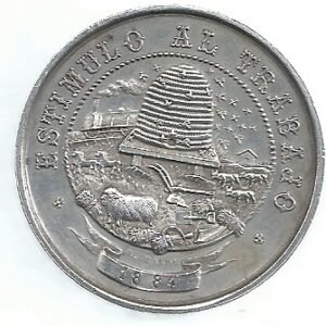 MEDALLA SOCIEDAD RURAL DE MERCEDES 1884 PLATA ROSARIO GRANDE