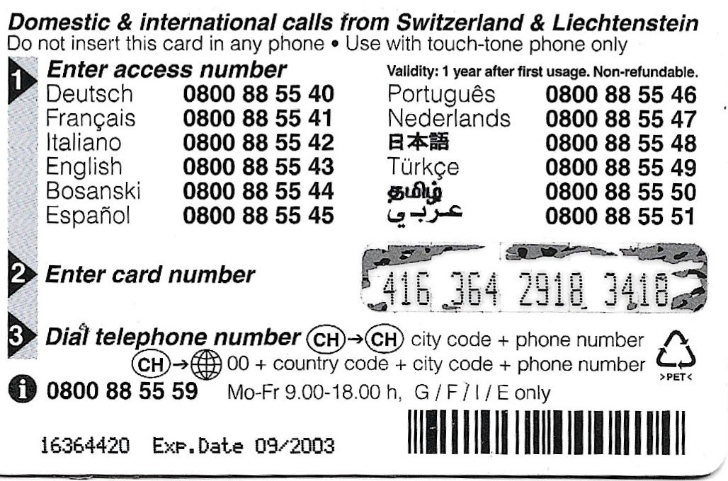 TARJETA TELEFONICA LIECHTENSTEIN 20 UNIDADES PAISAJE 2003