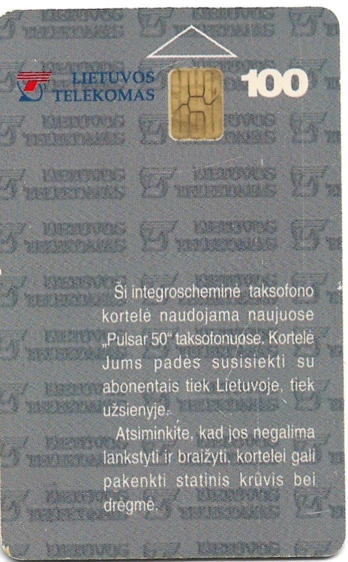 TARJETA TELEFONICA LITUANIA 100 UNIDADES PUBLICIDAD